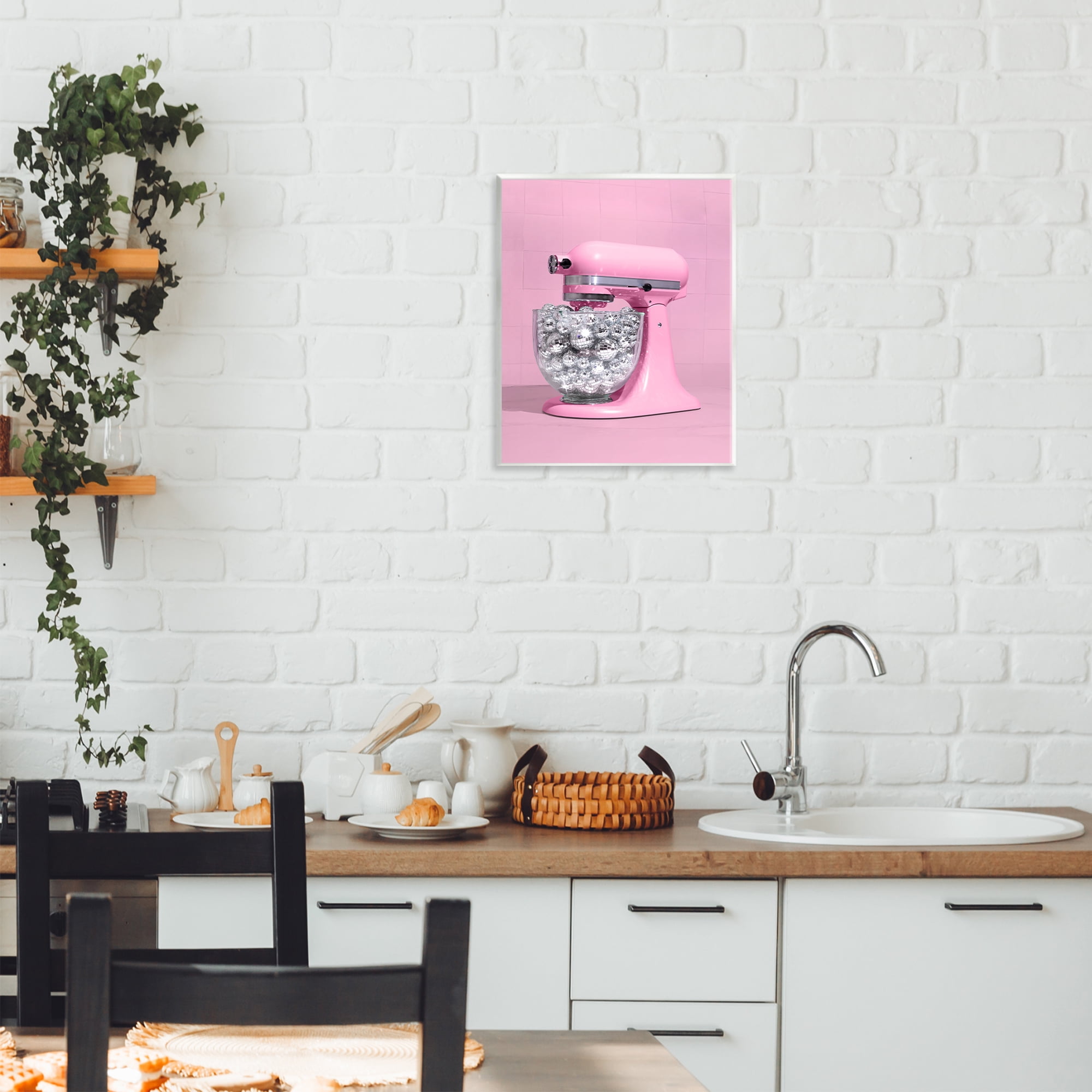 Stupell Industries Disco Kitchen Mixer over Pink Wall Plaque Art, design by LISH Creative