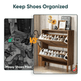 thumbnail image 4 of Algherohein Shoe Cabinet Entryway with 2 Flip Drawers,16-20 Pairs Modern Shoe Storage Cabinet,Walnut, 4 of 7
