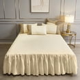thumbnail image 6 of Full Coverage Lace Bed Skirt with Elastic Corners, Dustproof and Skidproof, Soft Brushed Fabric for All-Season Comfort, Beige, 200x150cm in Beige, 6 of 6
