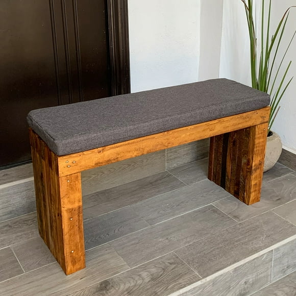Banca con Cojín para Jardín para Interior o Exterior Para dos personas, Estilo Vintage De Madera Durable. D4 Moderno