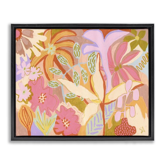 Stupell Industries Eclectic Black Floating Frame Canvas Art, 21 x 17, by Suzanne Allard