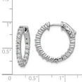thumbnail image 3 of White Sterling Silver Earring In & Out Hoop Women'S Cubic Zirconia CZ Round Clear 18 mm 19, 3 of 3