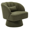 thumbnail image 6 of GARVEE 360° Swivel Barrel Chair,Modern Barrel Teddy Fabric Accent Chair with Curved Back,Plush Cushion & Armrests for Living Room, Bedroom,Green, 6 of 7