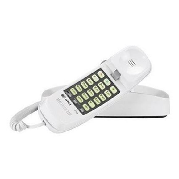 AT&T Trimline 210 - Téléphone Filaire - Fonctionnement Monoligne - Blanc