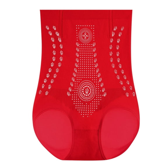 HolloyiverHigh Waist Panties Tummy Control Women Ladies Underpants Shaper Fiber Underwear Thong Compression Bodysuit Shaper with Butt LifterRed
