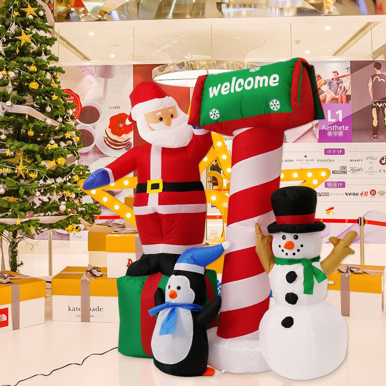 Outdoor Christmas Inflatable Santa Claus Snowman 5Ft