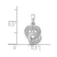 thumbnail image 4 of Belle Amore Sterling Silver Rhodium Diam. Accent Heart Pendant, 4 of 4
