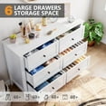 thumbnail image 5 of GAOMON 6 Drawers Dresser for Bedroom, Farmhouse Wood Dressers & Chest of Drawers for Clothes, Tall Storage Dressers Organizer with Deep Drawers & Gold Handles for Living Room, Closet, Hallway, White, 5 of 18
