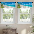 thumbnail image 2 of LALILO Kitchen Curtain Valance Paradise Beach Island Tropical Rod Pocket Window Curtain 52"x 18" Set of 2, 2 of 5