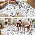 thumbnail image 5 of Area Rug for Living Room, Black Grey Botanical Non-Slip Indoor Large Carpet for Bedroom/Dining Room, Watercolor Spring Floral Summer Leaf Washable Low-Profile Rectangle Floor Runner Rugs - 4 x 6 Ft, 5 of 8