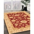 thumbnail image 3 of Ahgly Company Machine Washable Indoor Round Abstract Orange Area Rugs, 4' Round, 3 of 7