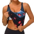 thumbnail image 3 of Daiia Cosmic Red Sparkle Dice Printed Women's Sports Bra, Breathable Activewear Bra with U-Back Design and Removable Pads, Comfortable and Supportive for Yoga, Workout-Medium, 3 of 8