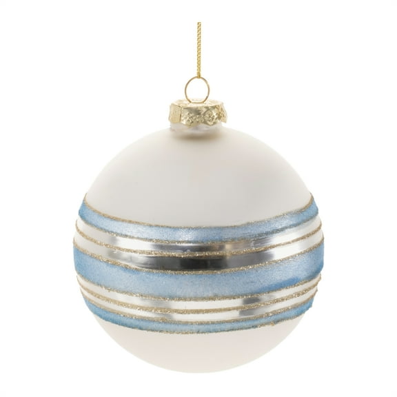 Melrose Striped Glass Ball Ornament Set of 6
