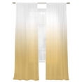 thumbnail image 2 of Sheer Curtain Panels Gradient Color Rod Pocket Voile Window Curtains White Yellow Window Treatments Ligh Filtering Privacy Curtain Drapes for Bedroom Living Room 2 Panel Set 96 Inch Length,, 2 of 9