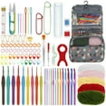 thumbnail image 2 of EASTIN 107Pcs Crochet Kit Portable Crochet Hook Set Colorful Crochet Starter Kit Complete Crochet Accessories Set with 5 Yarn Ball Metal Crochet Hooks 2 to 10mm Needles Storage Bag for Ad, 2 of 10