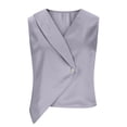 thumbnail image 2 of LangJing Women's Satin Silky Vest Button Down Sleeveless V Neck Tank Tops Waistcoat Jacket Summer Fashion Vests Blazer Gray,XL, 2 of 8