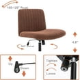 thumbnail image 3 of Armless Wide Office Chair No Wheels Fabric Padded Desk Chair Task Vanity Chair Swivel Home Office Desk Chair 120°Rocking Mid Back Ergonomic Computer Chair for Make Up,Small Space, Bed Room(Mix-Pink), 3 of 8