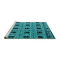 thumbnail image 2 of Ahgly Company Machine Washable Indoor Rectangle Oriental Turquoise Blue Modern Area Rugs, 2' x 5', 2 of 4