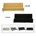 thumbnail image 5 of Dowbom Armless Futon Slipcover with Skirt,Stretch Foldable Sofa Bed Protector Dust-Proof Washable Soft Spandex Without Armrests Futon Cover for Living Room Bedroom-L(190-230cm)-black, 5 of 7