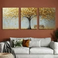 thumbnail image 6 of Shadudu Wall Art Gold Abstract Tree of Life Modern Artwork Canvas Painting Textured Tree Pictures Wall Decor Home Decor Wall Ready to Hang for Bedroom Living Room 12x16x3pcs, 6 of 6