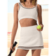 thumbnail image 5 of Conjunto de 2 Piezas para Mujer, Suéter, Falda, Tirantes, Sin Mangas, Falda Corta, Tenis, Gimnasio, Yoga, , Talla M, 5 of 6