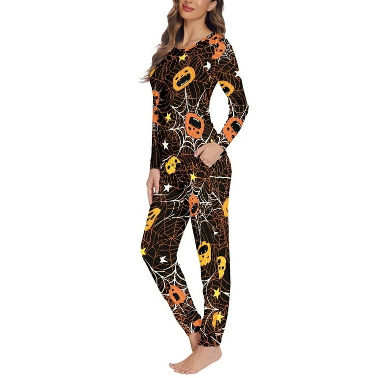 Halloween pajamas 2025 womens plus size
