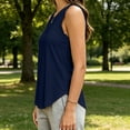 thumbnail image 4 of Hngshg Camisoles Grande Taille pour Femmes à Volants Sans Manches Amples Décontractées Col Rond T-Shirts Classiques Été Vacances Sortie Tee, 4 of 6