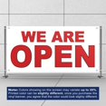 thumbnail image 3 of We Are Open 13 oz Heavy Duty Vinyl Banner Indoor/Outdoor We Are Open Sign for Business, Storefront, Advertising Multiple Sizes & Colors Single-Sided with Metal Grommets (4x6 ft, Wh & Re), 3 of 6
