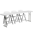 thumbnail image 1 of Flash Furniture RB-1896-2-GG Rectangular Folding Training Table & (3) Chair Set - 96"W x 18"D x 29"H- Set, 1 of 1