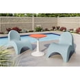thumbnail image 2 of Strata Furniture 2 Angel Trumpet Patio Chairs & Sprout Table in Blue/Orange, 2 of 2