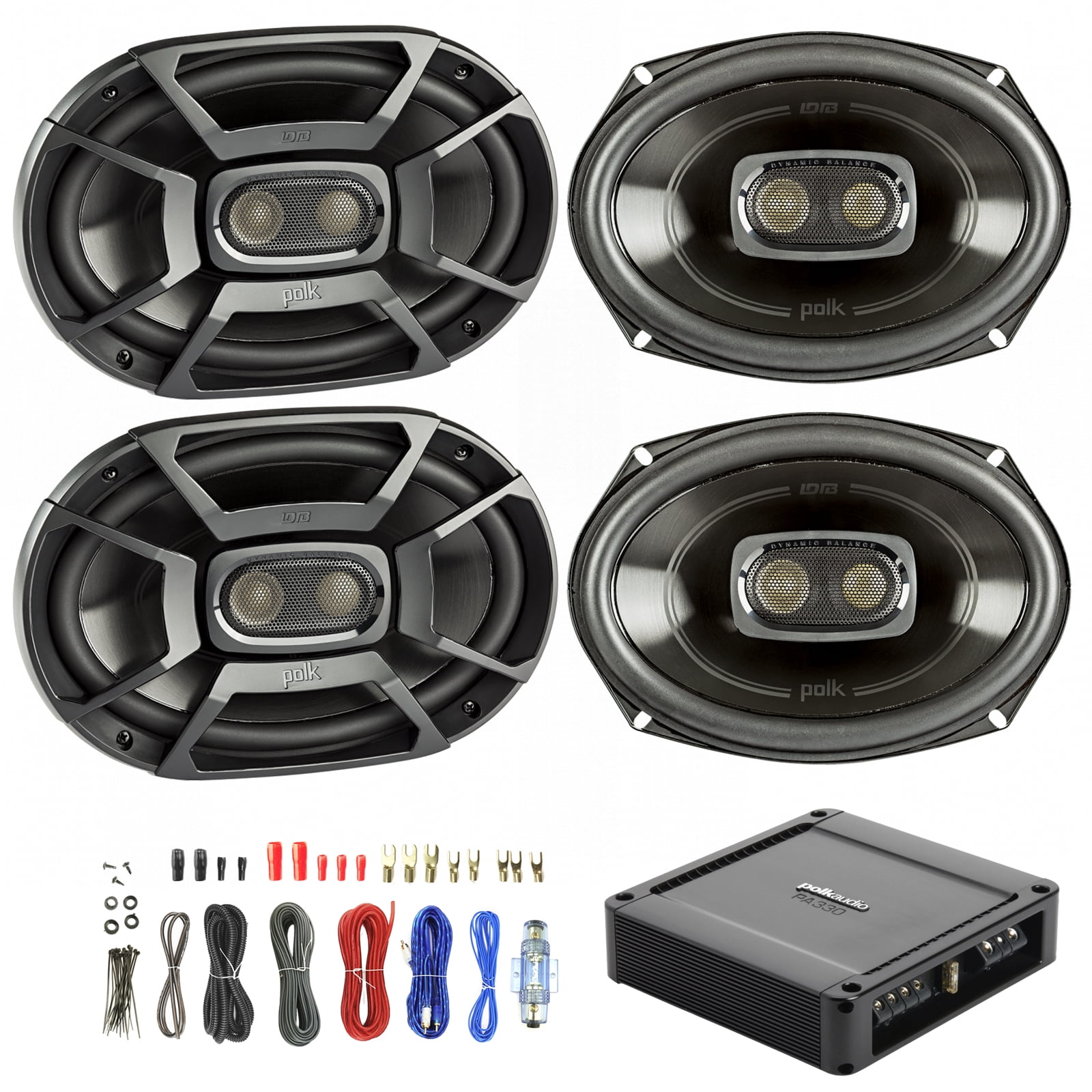 4X Polk 6x9 Inch 450W 3Way Car/ Boat Coaxial Stereo Audio Speakers