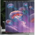 thumbnail image 4 of Ambesonne Underwater Shower Curtain, Jellyfish, 69"Wx75"L, Purple Blue, 4 of 5