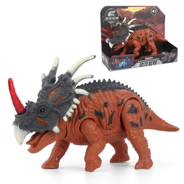 Vogacara Juguetes de dinosaurios para niños Juguetes de dinosaurios eléctricos para niños Juguetes de dinosaurios con luces LED y música vocal Juguetes Numero 3 Vogacara FN006939-03