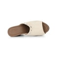 thumbnail image 4 of BLISSFUL STEP Women's Open Toe Platform Block Heel Slide Sandals Beige 8, 4 of 6