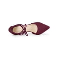 thumbnail image 4 of BLISSFUL STEP Women's Pointy Toe Chunky Heels Lace Up Pumps, 4 of 7
