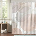 thumbnail image 3 of Lindameler Abstract Boho Shower Curtain Mid Century Beige Modern Curtain for Shower Minimalistic Geometric Bathroom Bathtub Curtain with 12 Hooks 72x72 in, 3 of 4