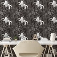 thumbnail image 2 of Ambesonne Lily Flowers Peel & Stick Wallpaper for Home, Vintage Sketch Floral, 13"x36", Charcoal Grey White, 2 of 5