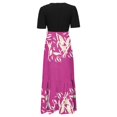 thumbnail image 3 of WILLBEST Vestidos Casuales Vestido de Verano de Manga Corta con Estampado Floral para Mujer Vestido Casual de Verano con Cuello Redondo y Cremallera En La Espalda con Ajuste Extra Grande, 3 of 3