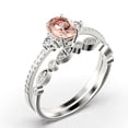 thumbnail image 3 of Minimalist 2.00 Carat Oval Cut Simplistic Morganite And Diamond Moissanite Engagement Ring, Classic Wedding Ring in 10k Solid White Gold, Gift For Her, Promise Ring, Anniversary Ring, 3 of 3
