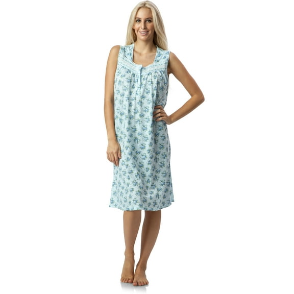 Casual Nights Women's Fancy Lace Trim Sleeveless Nightgown