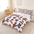 thumbnail image 2 of Homewish Dachshund Skateboard Bedding,Cartoon Dogs Duvet Cover Full,White,Polkadot Reversible,3-Piece,1 Duvet Cover and 2 Pillowcases, 2 of 6