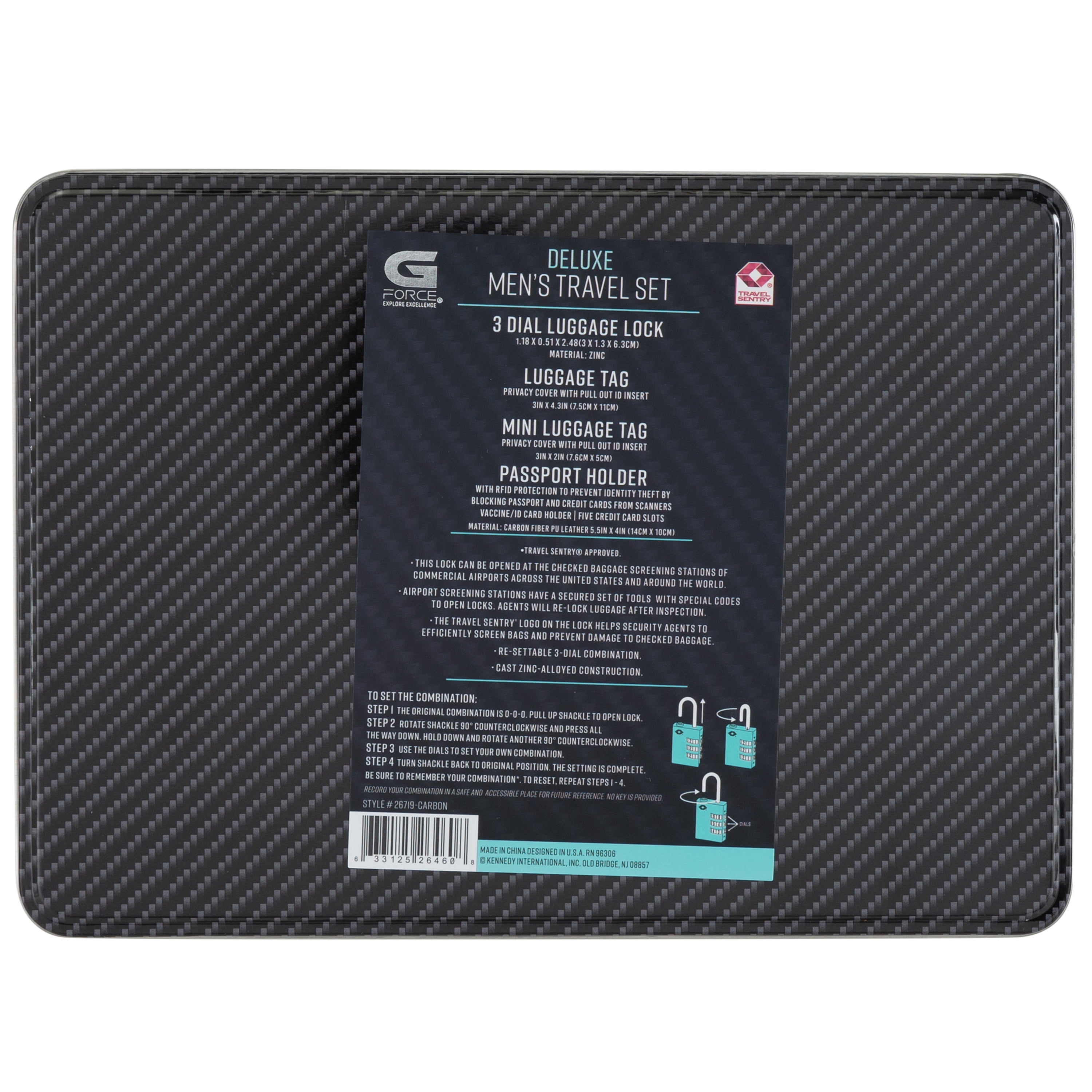 Xplorer by G-Force 4 Piece Mens Travel Set in Carbon Black, 1 per Pack