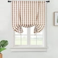 thumbnail image 5 of CAROMIO Gingham Plaid Window Curtains Rod Pocket Thick Yarn Dyed Curtains Adjustable Shade for Kitchen，42"×63", Tan/White, 5 of 8
