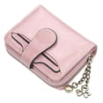 thumbnail image 2 of Wallets With Zipper Shaped Metal Buckle Heart Shaped Chain Compact And Portable (Brown), 2 of 4