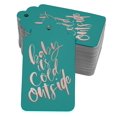 thumbnail image 1 of Inkdotpot 50 Pack Real Rose Gold Foil Paper Tags Baby It's Cold Outside Baby Shower Favor Hang Tag, 1 of 6