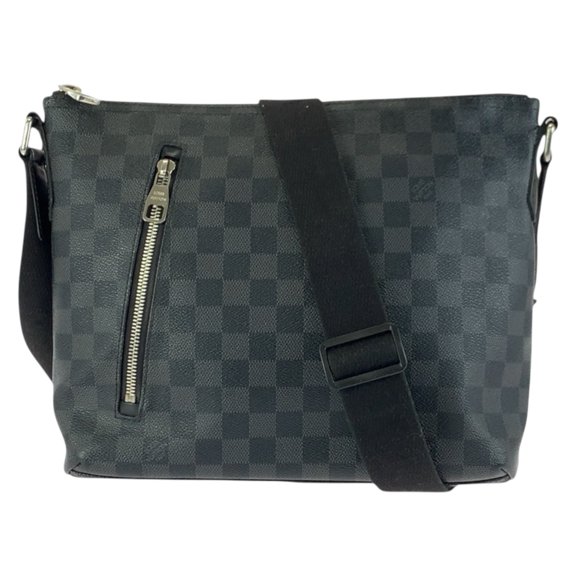 Pre-Owned LOUIS VUITTON Damier Graphite Mick PM Black with Silver Hardware N41211 Shoulder...