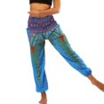 thumbnail image 4 of SWSMCLT Women's Boho Harem Pants Elastic Genie Summer Casual Hippie Yoga Beach Pants Pocket Smocked Waisted Comfy Style1 Small-X-Large, 4 of 4
