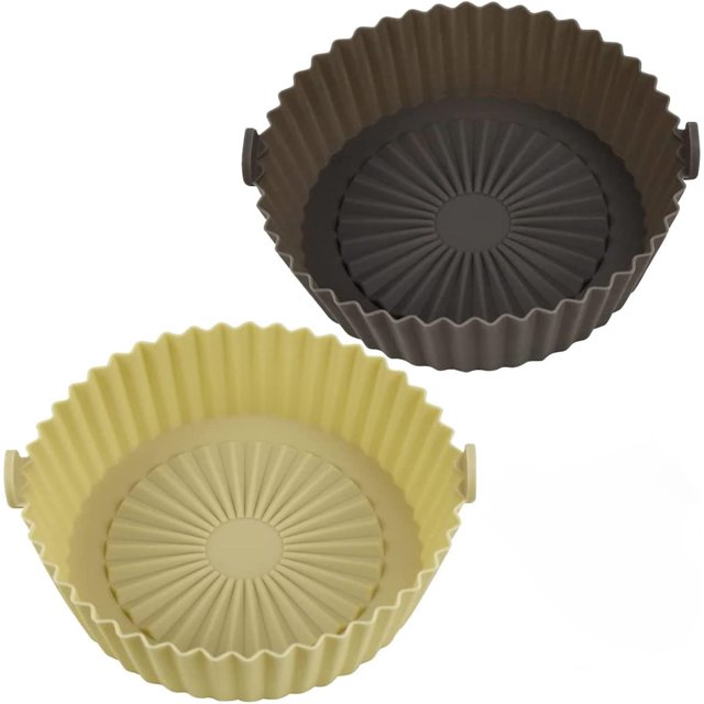 2 piezas de accesorios para freidora de cesta de silicona, cesta de silicona reutilizable de 16x14 cm para airfryer, microondas, molde para pasteles, etc.