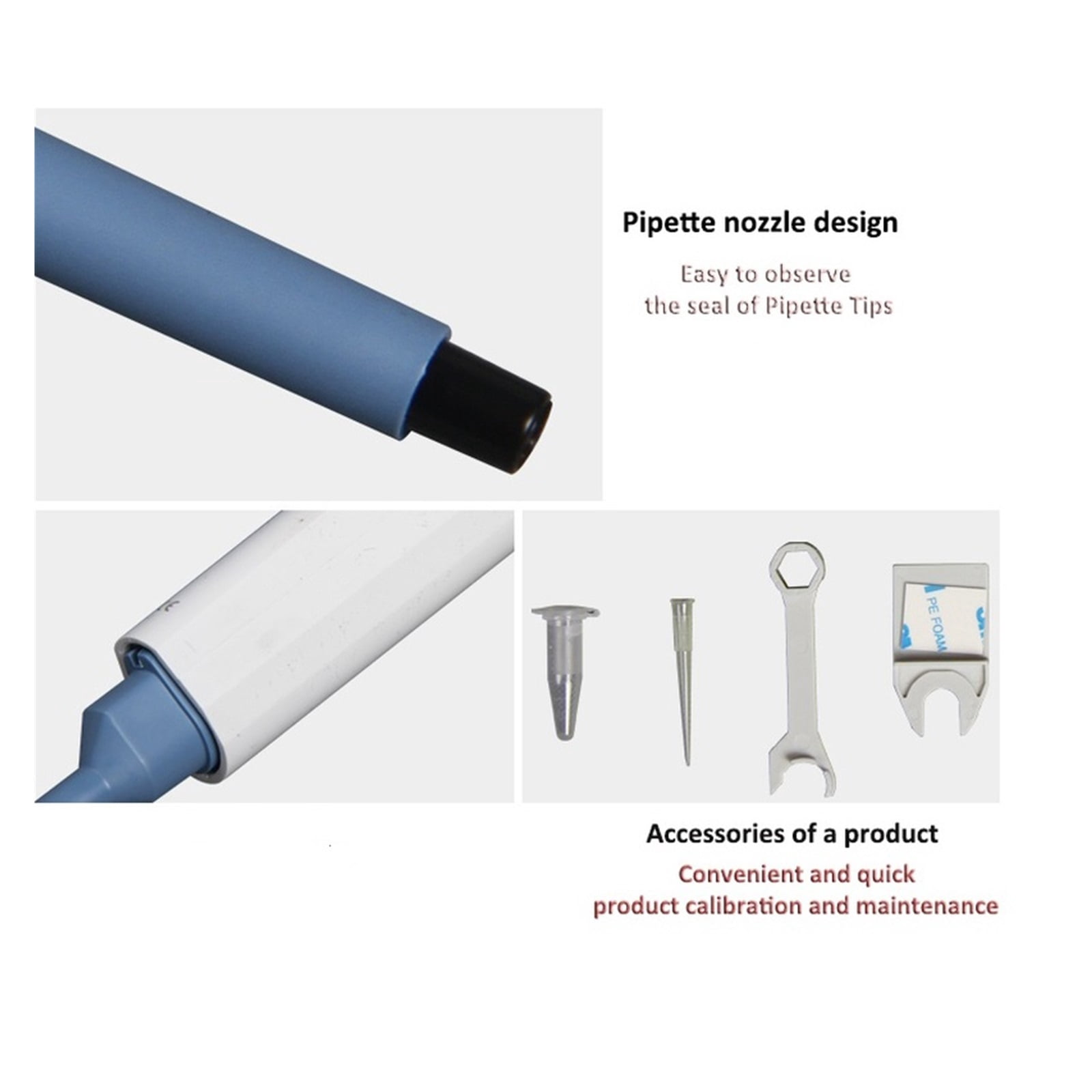 100:1000ul Micropipette Sample Injection Dispenser Digital Single Channel Adjustable Laboratory Pipette Gun ,Precision & Accuracy