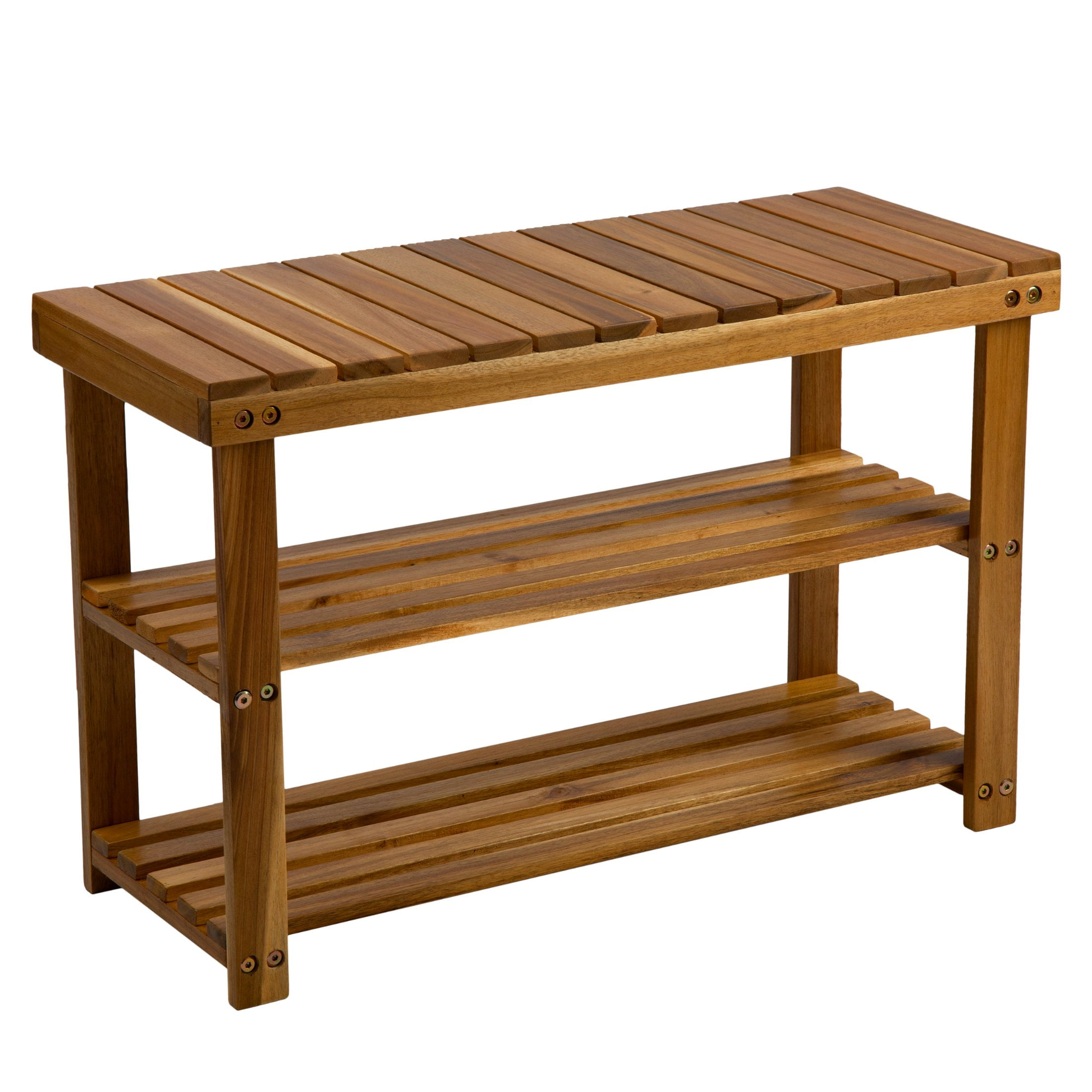 Beefurni Acacia Wood Shoe Rack Bench Strong Weight Bearing Upto 350 Lbs ...